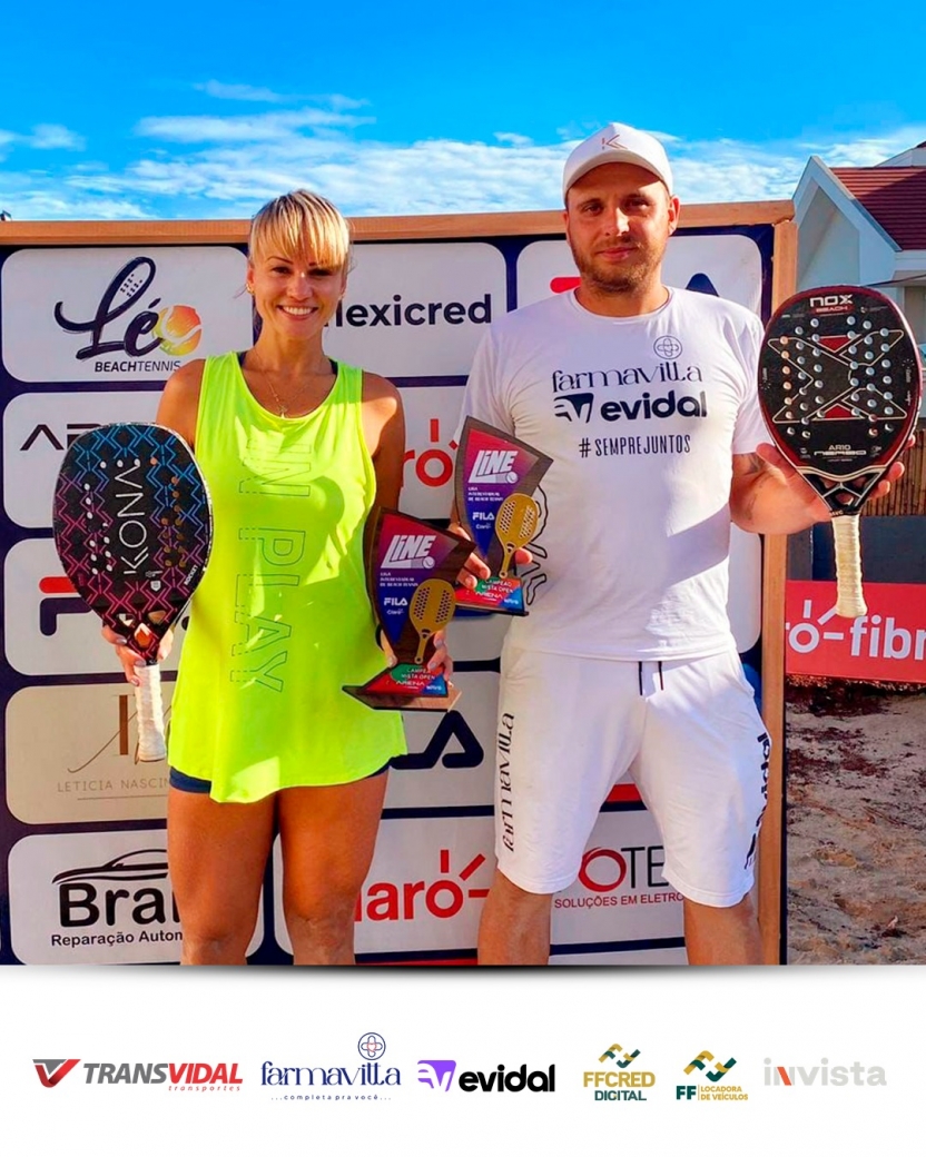 Jean Lucas Graeff conquista t�tulo de Beach Tennis em Chapec� ao lado de Monica Luterek