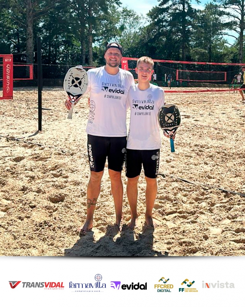 Atletas Francesco e Sapo conquistam pontos no Ranking ITF em torneio de beach tennis em Viam�o